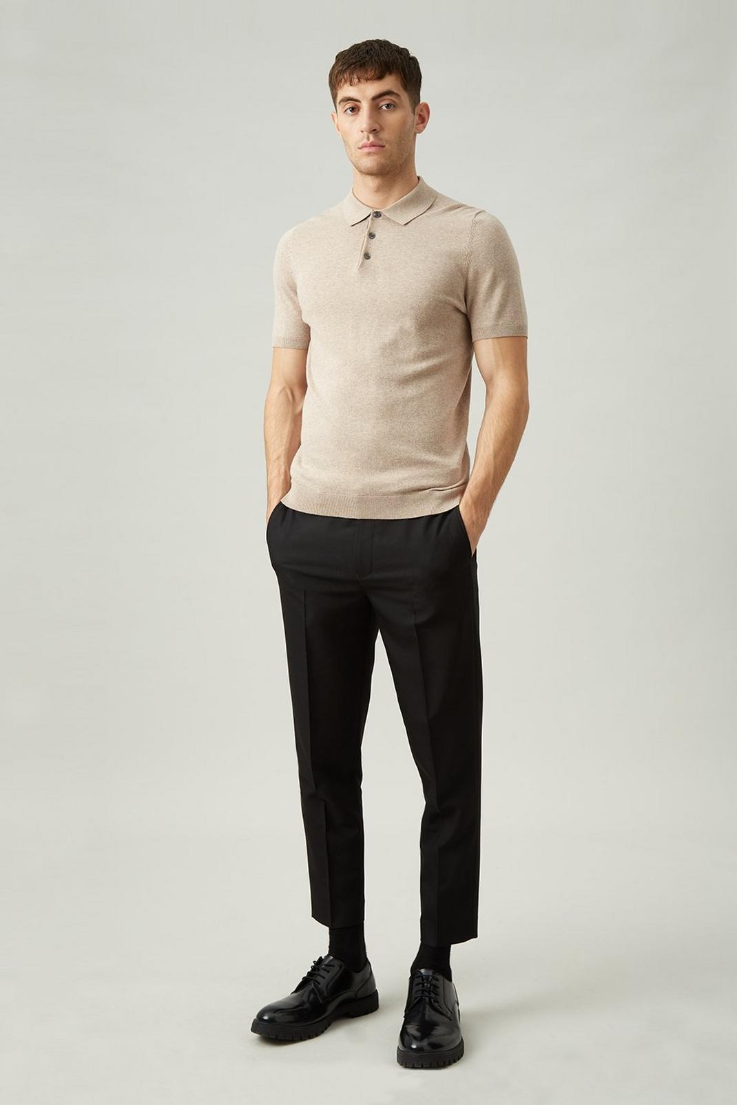 105 Black Skinny Crop Bi-stretch Suit Trouser image number 2