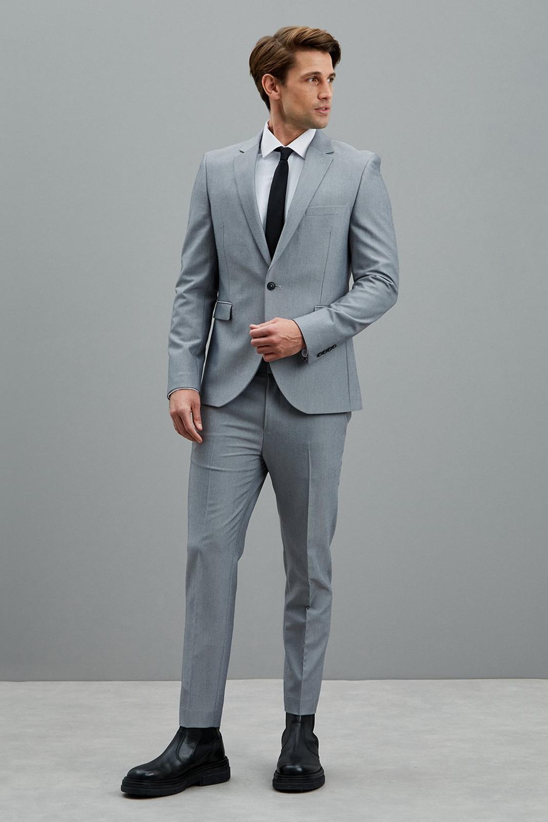 508 Lgrey Super Skinny Bi-stretch Suit Blazer image number 2