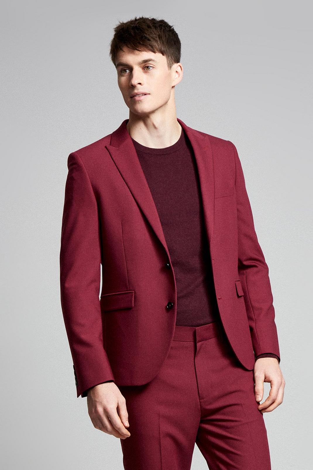 116 Berry Skinny Bi-stretch Suit Blazer image number 1