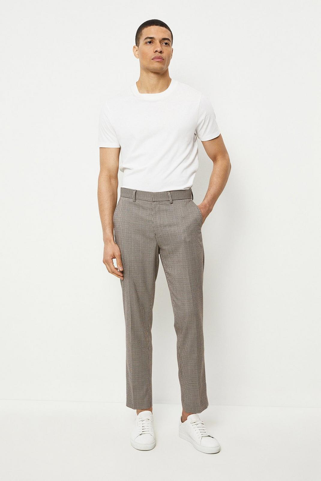109 Multi Dogtooth Tapered Elastic Waist Trouser image number 1