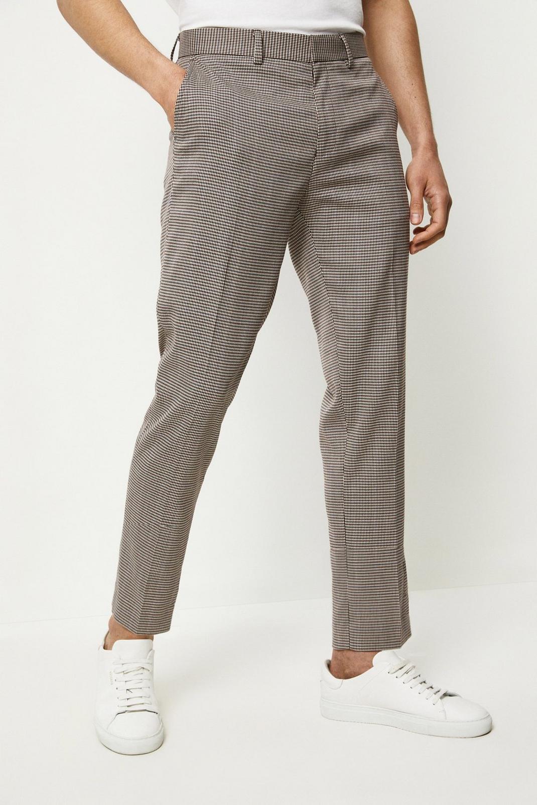 109 Multi Dogtooth Tapered Elastic Waist Trouser image number 2