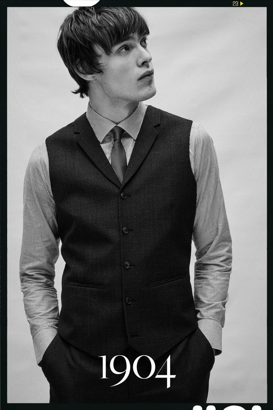 1904 Charcoal Textured Tailored Suit Waistcoat
