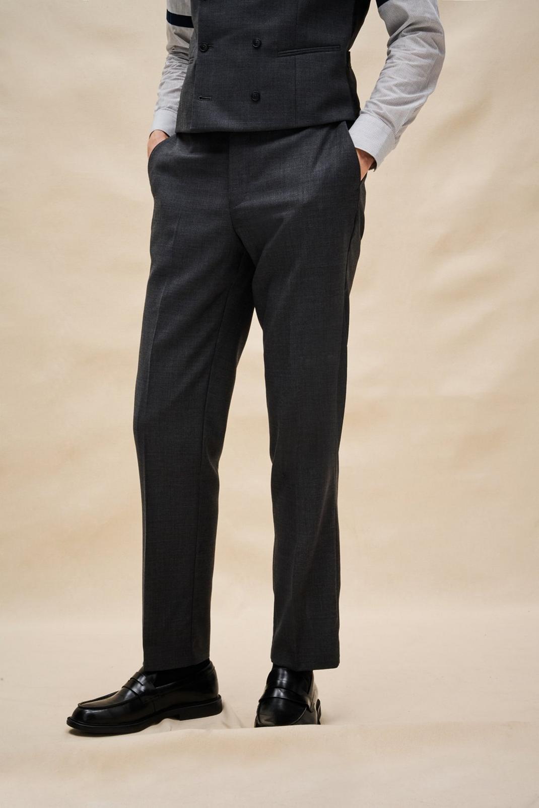 131 1904 Grey Pindot Tailored Fit Wool Suit Trouser image number 2