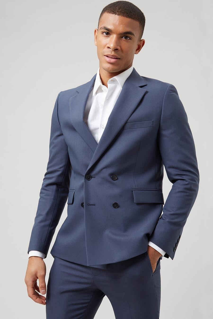 Blue Super Skinny Bi-Stretch Two-Piece Suit