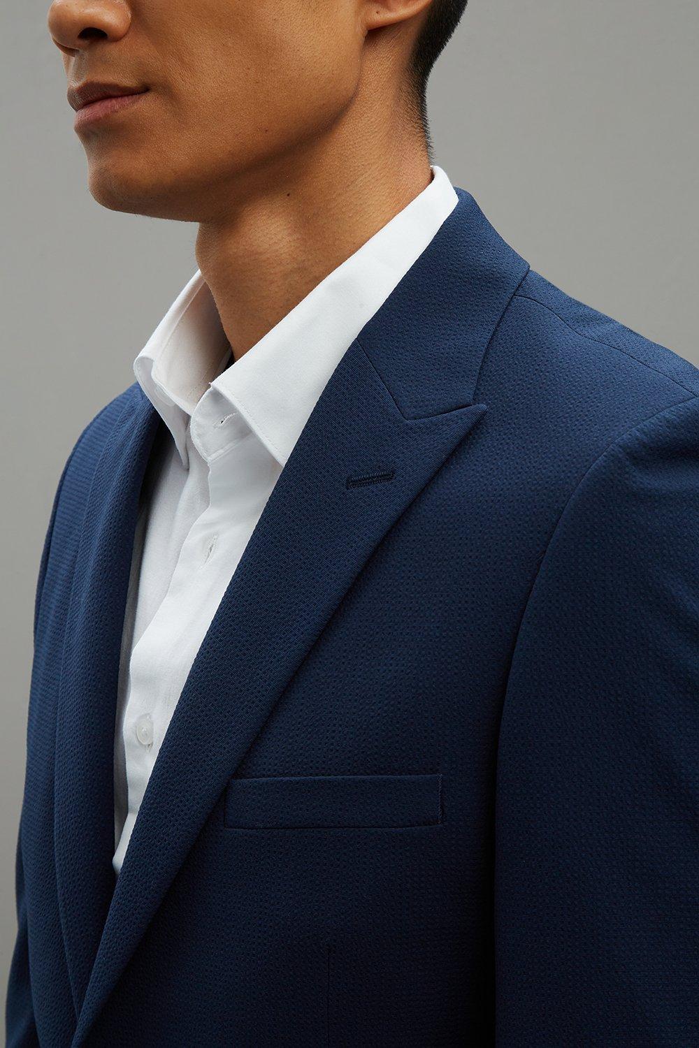 navy seersucker blazer