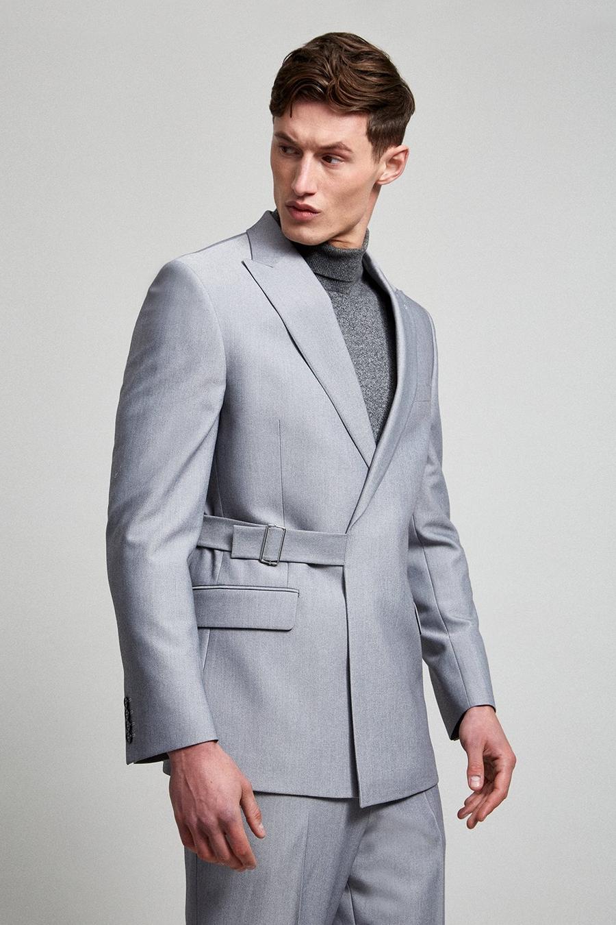 Relaxed Fit Light Grey Bi-stretch Suit Blazer