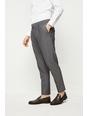 Light grey Tapered Fit Grey Stripe Pleated Trouser