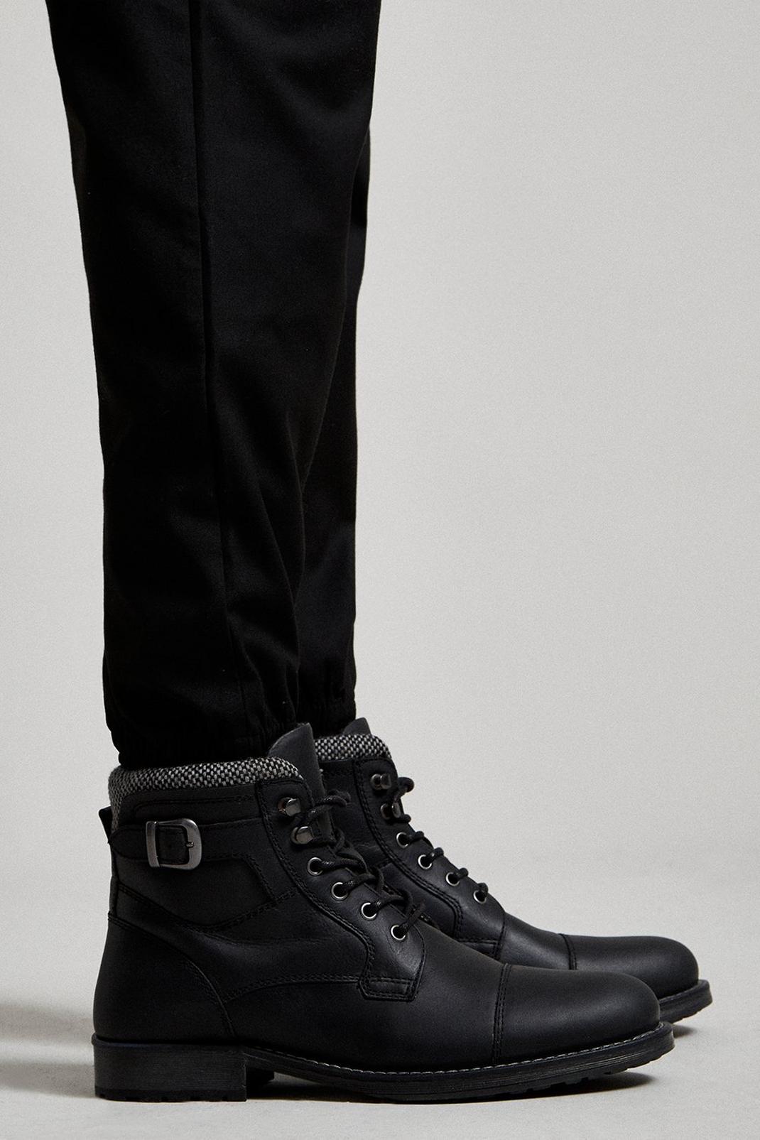105 Leather Boots With Buckle Detail image number 2