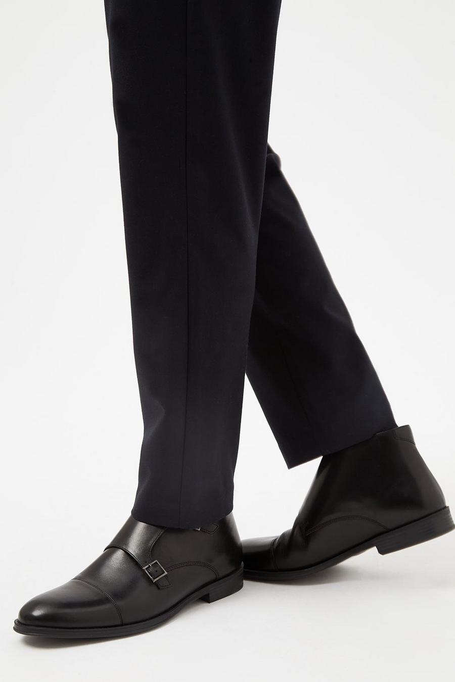 Leather Monk Strap Boots