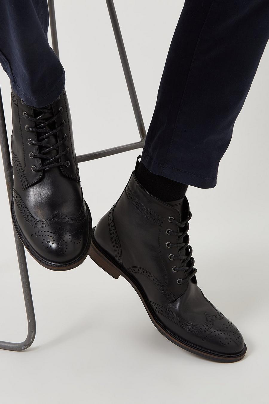Smart Leather Brogue Boots