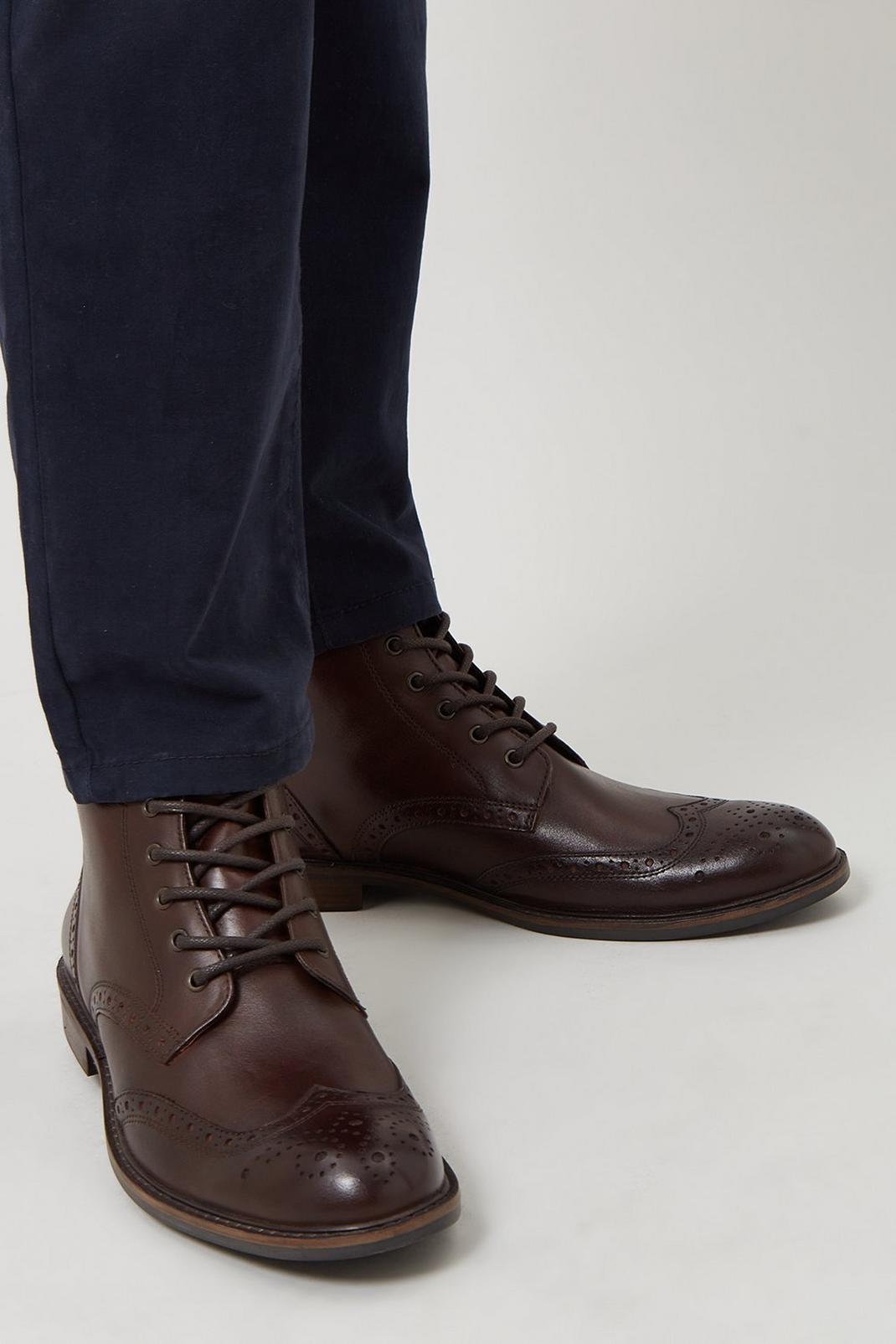 109 Smart Leather Brogue Boots image number 2
