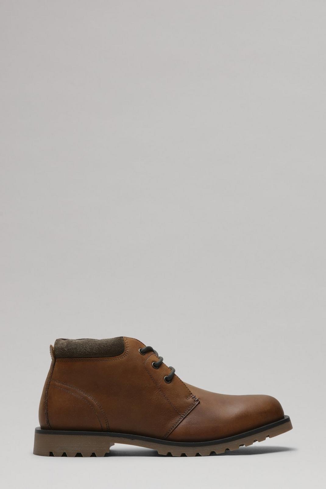 Olive Padded Leather Chukka Boots image number 1