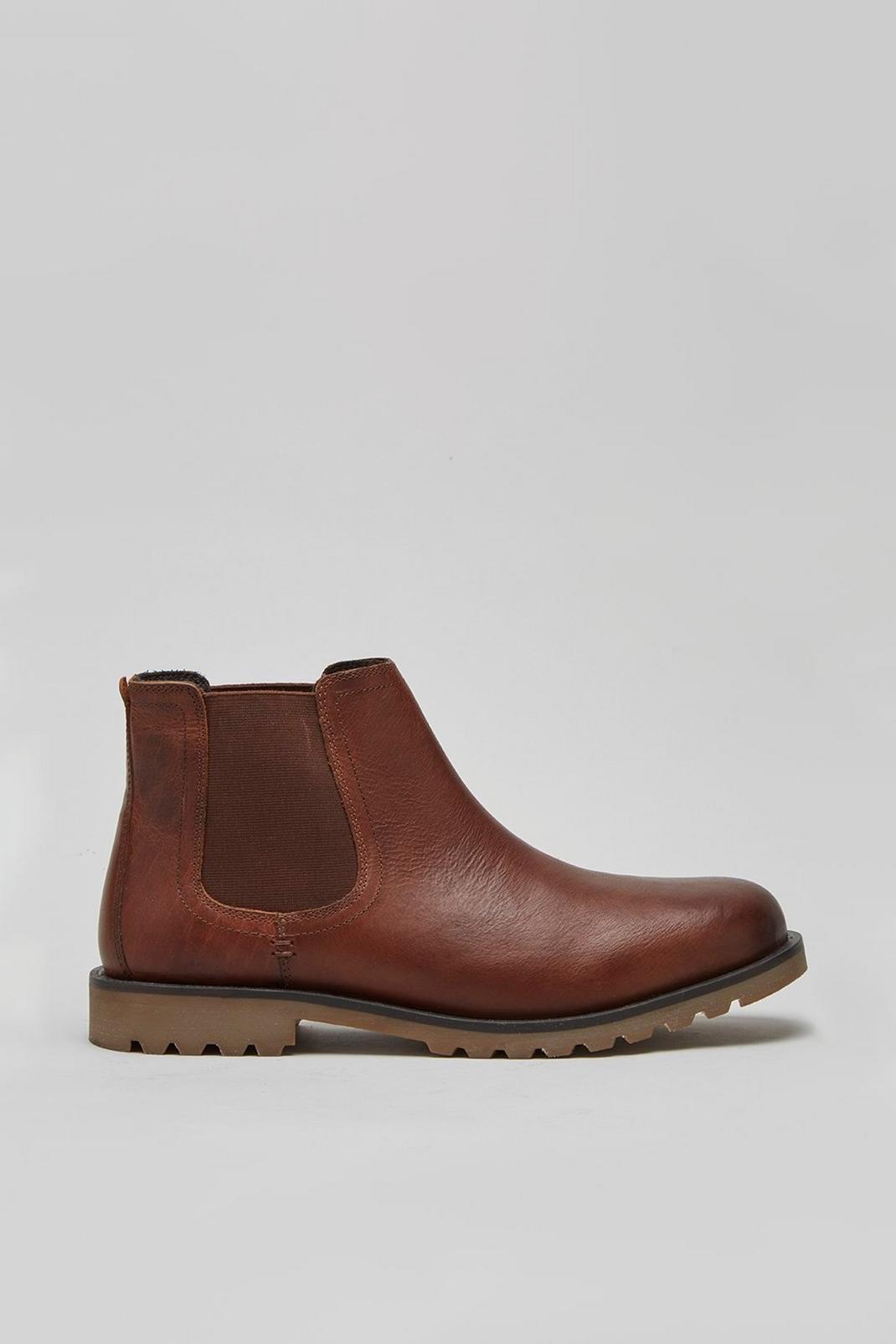 Brown Leather Chelsea Boots image number 1