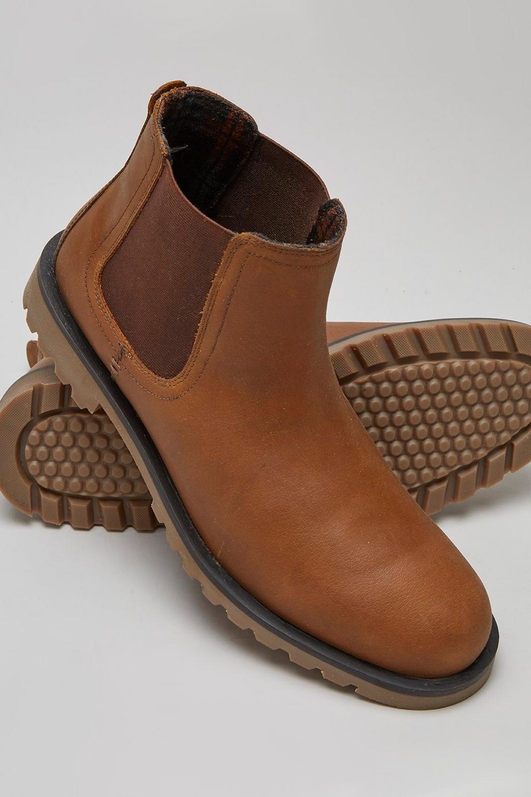 Tan Leather Chelsea Boots image number 1