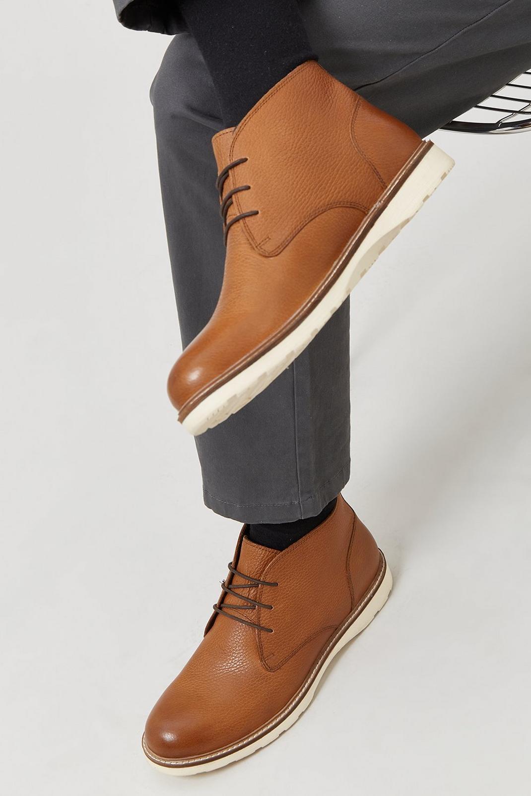 Tan Leather Desert Boots image number 1