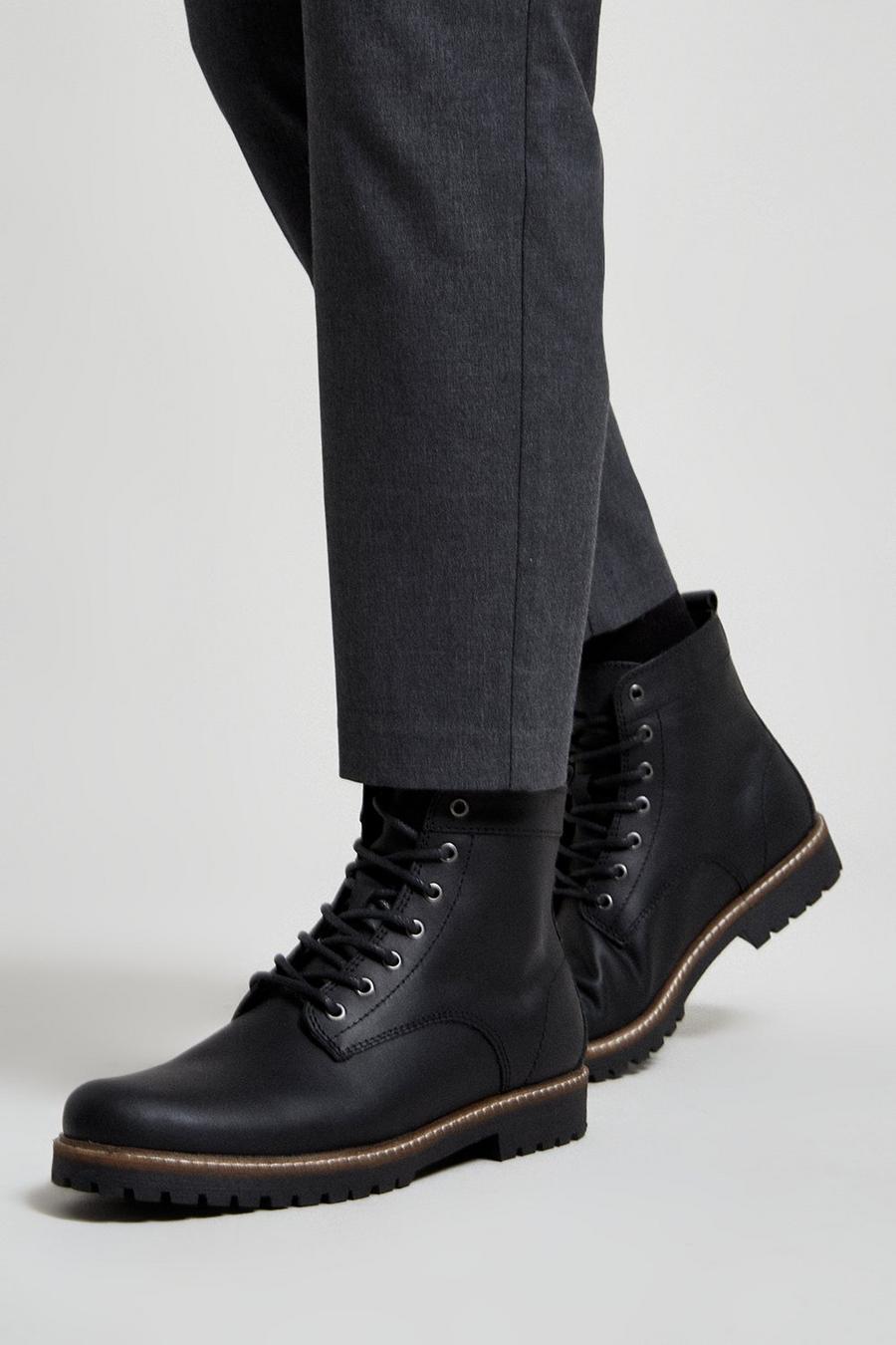 Borg Lined Leather Boots