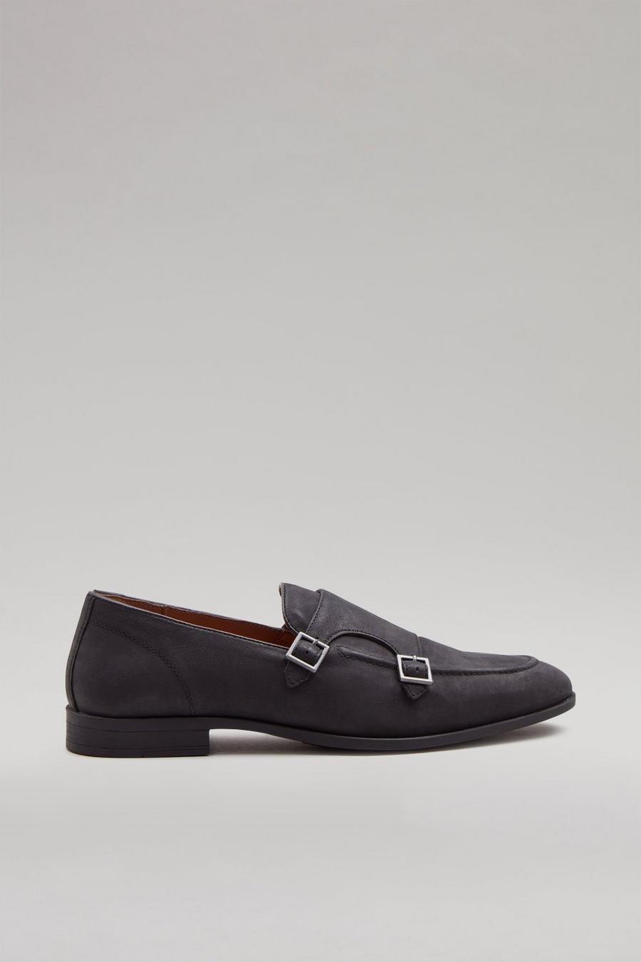Leather Monk Strap Loafers