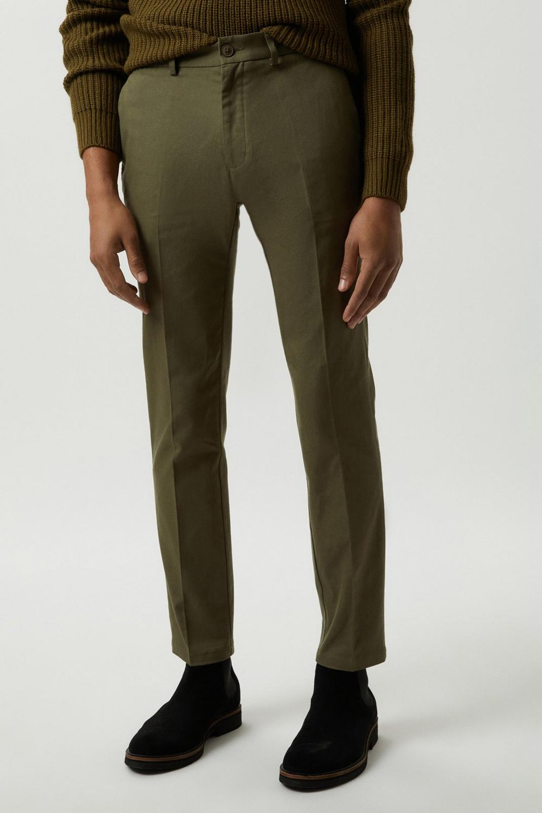 Mid grey Slim Fit Stretch Chinos image number 1