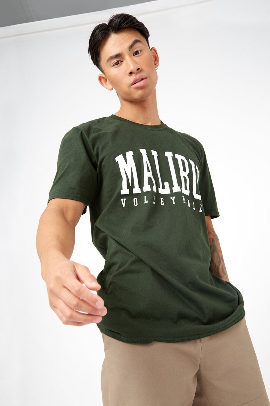 Green Oversized Malibu Print T-shirt