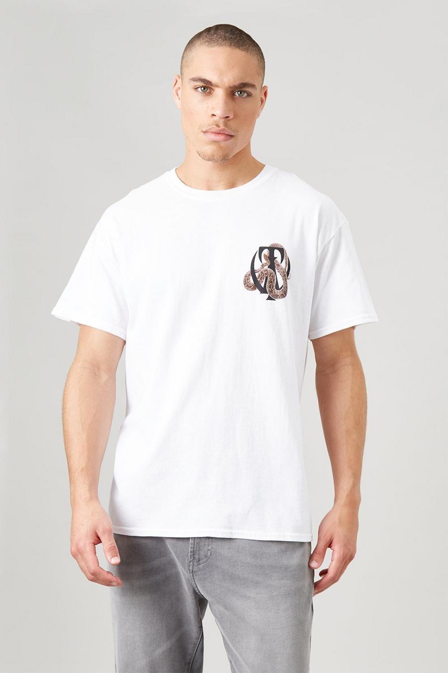 White Atelier Snake Skull Print T-shirt