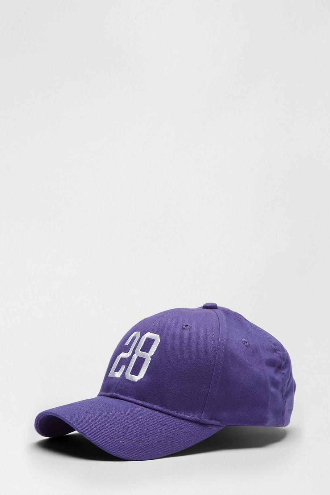 Purple Varsity Collegiate Cap With 28 image number 1