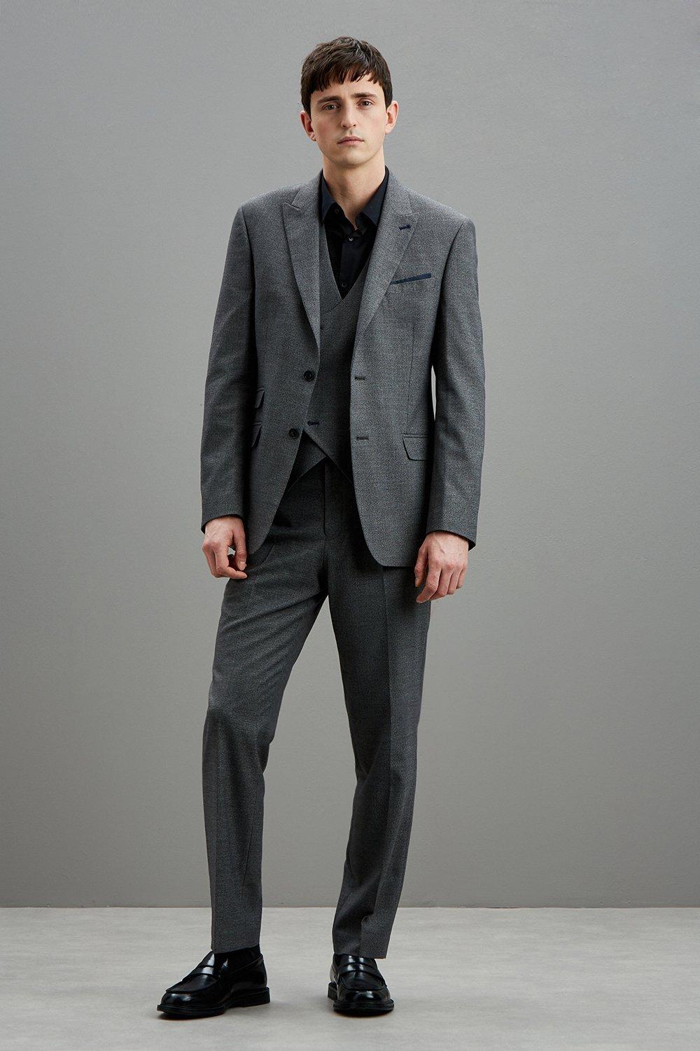 m and s grey suit