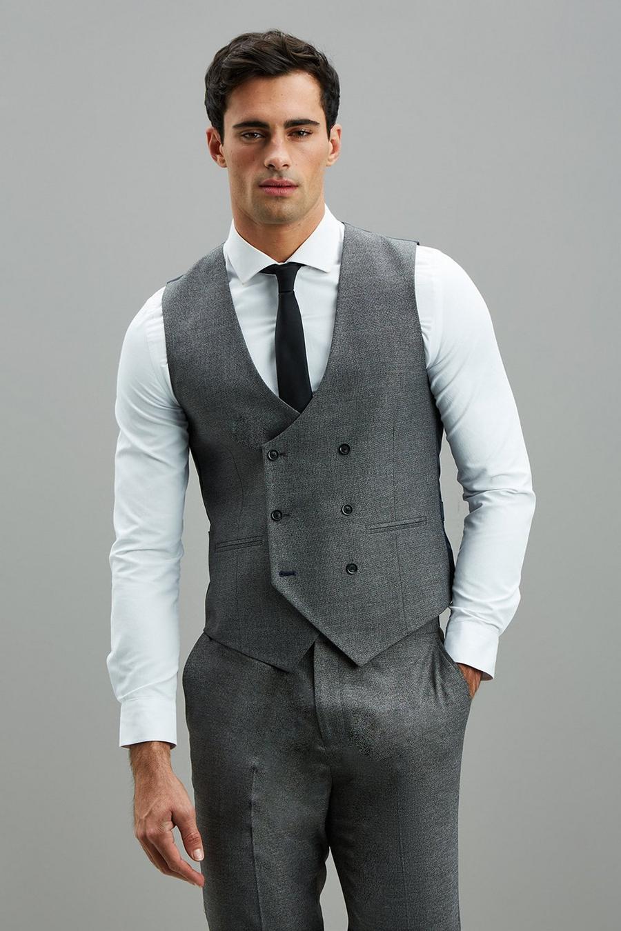 Skinny Fit Recycled Grey Grindle Waistcoat