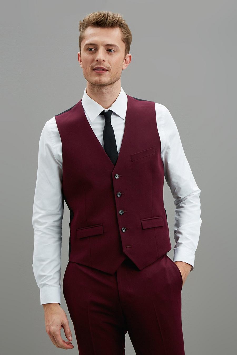 Raspberry Skinny Bi- Stretch Three-Piece Suit