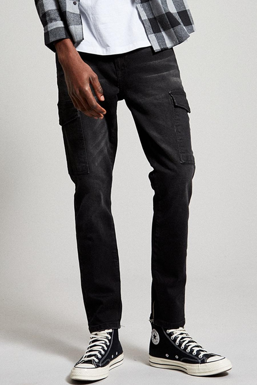 Skinny Black Cargo Jeans