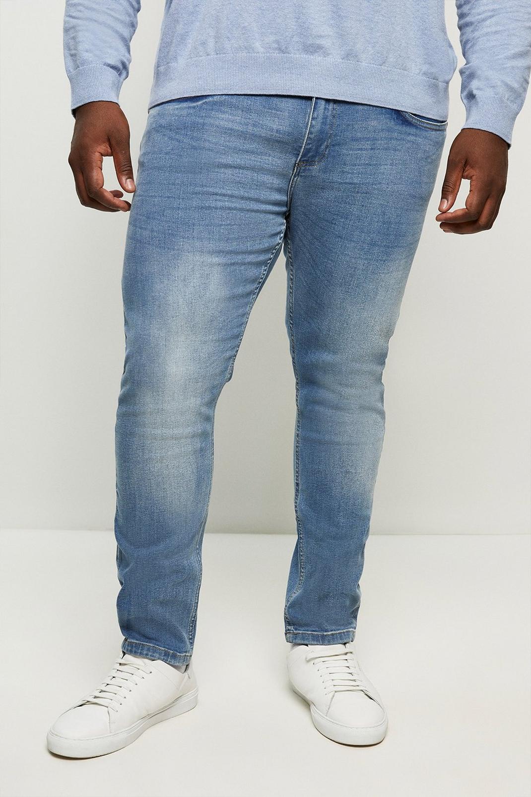 Plus And Tall Skinny Light Blue Jeans image number 1