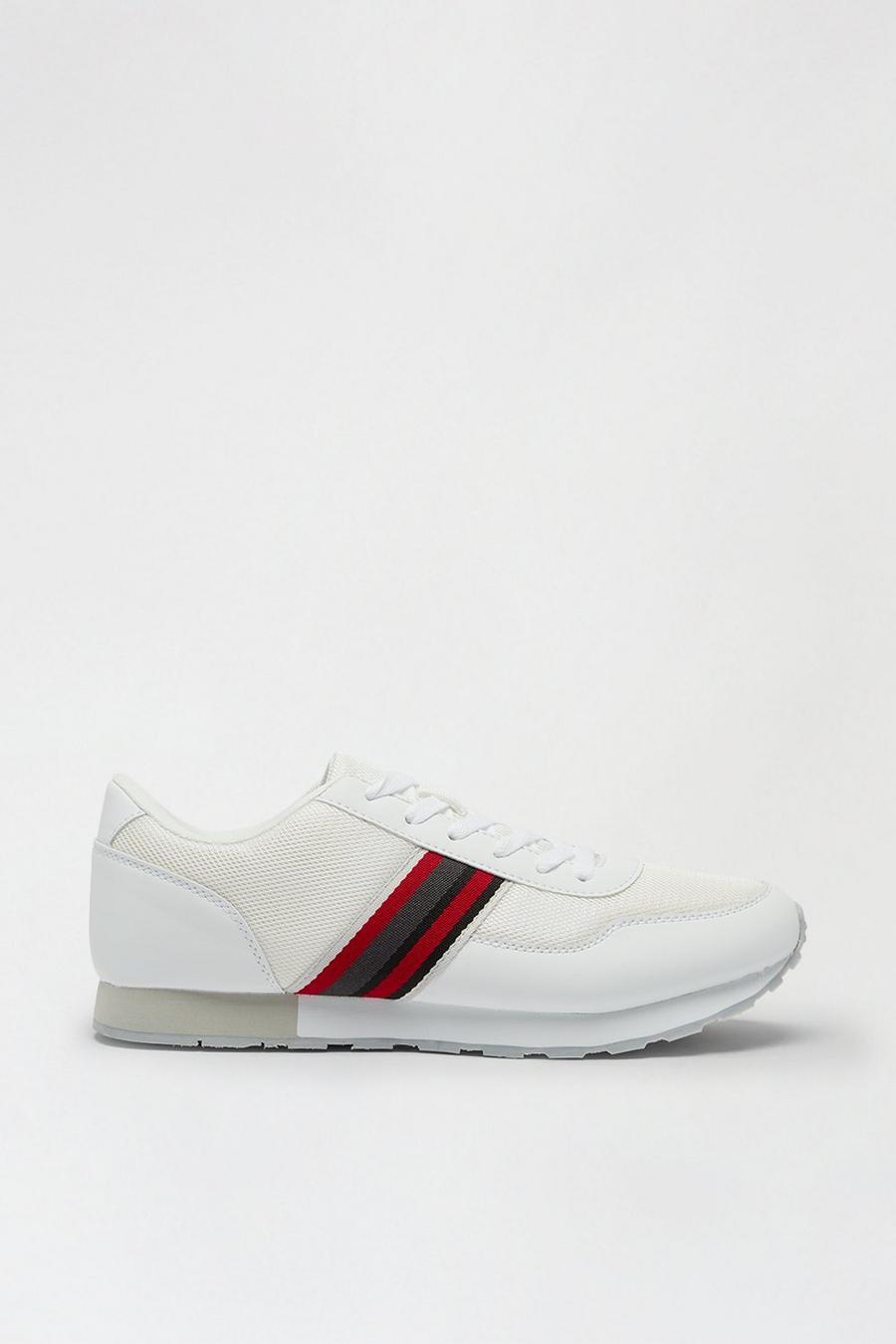 White Trainers With Stripe Detail