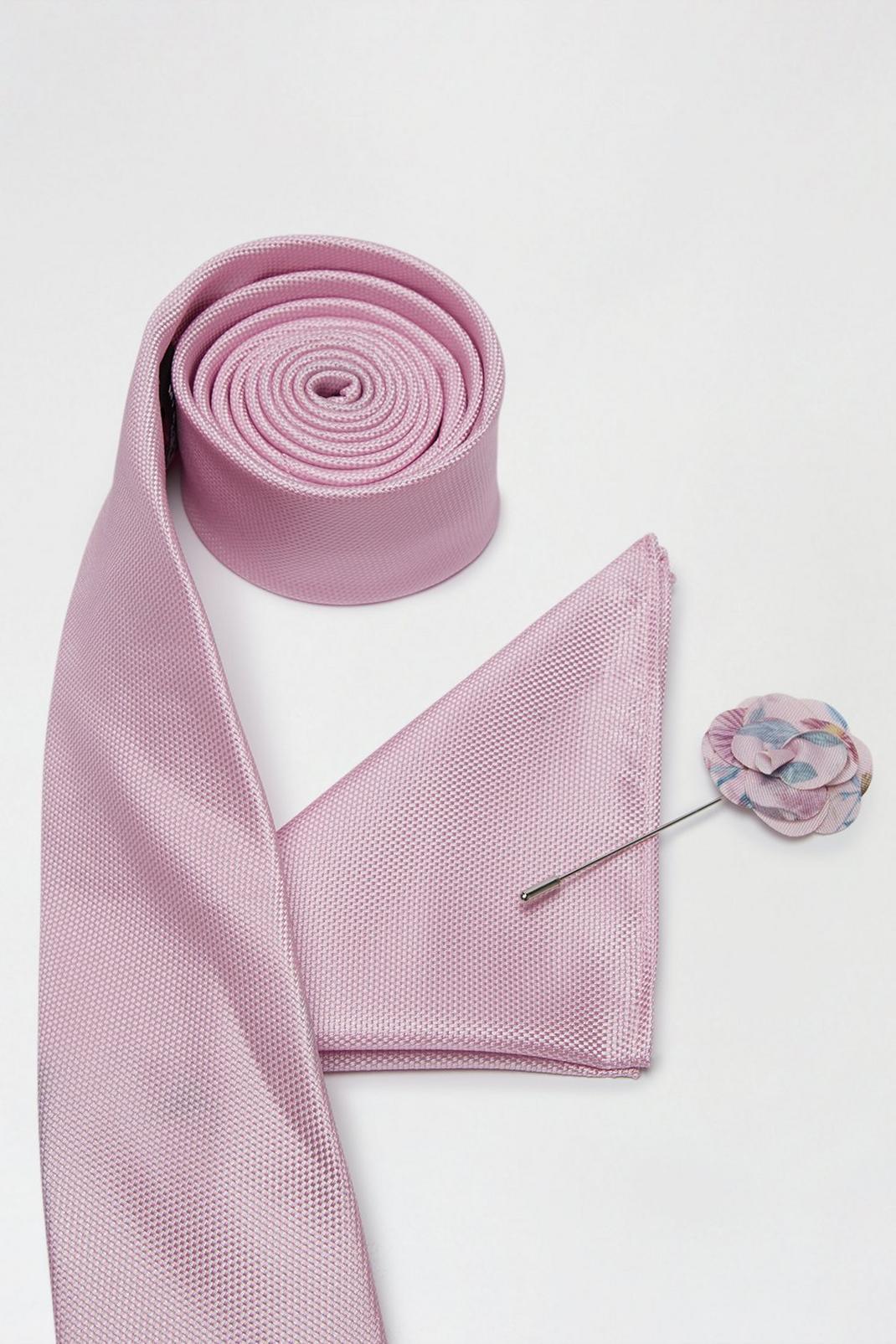 155 Pink Pin, Tie And Pocket Square Set image number 2