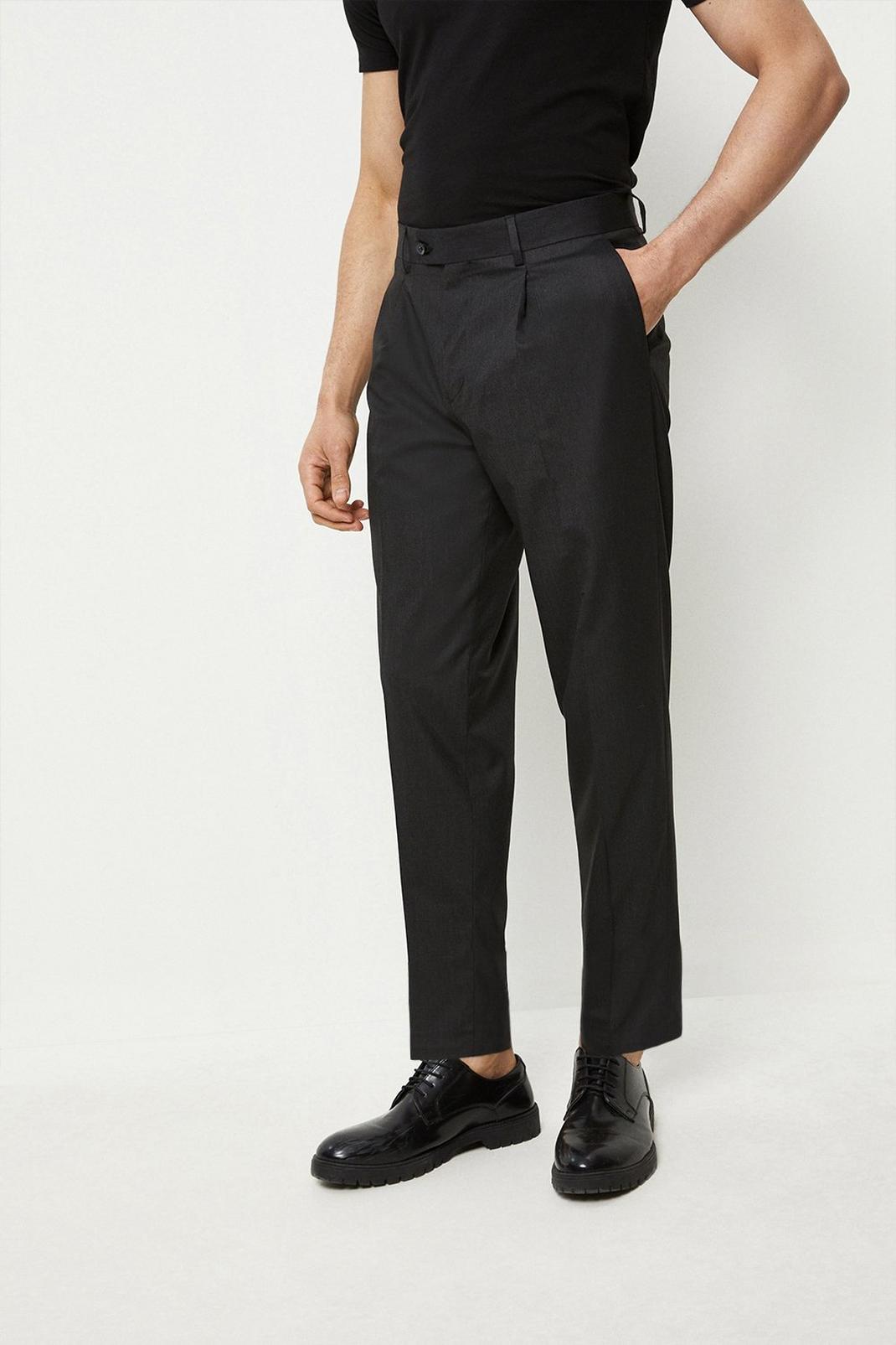 1904 Tapered Fit Charcoal Suit Trouser image number 1