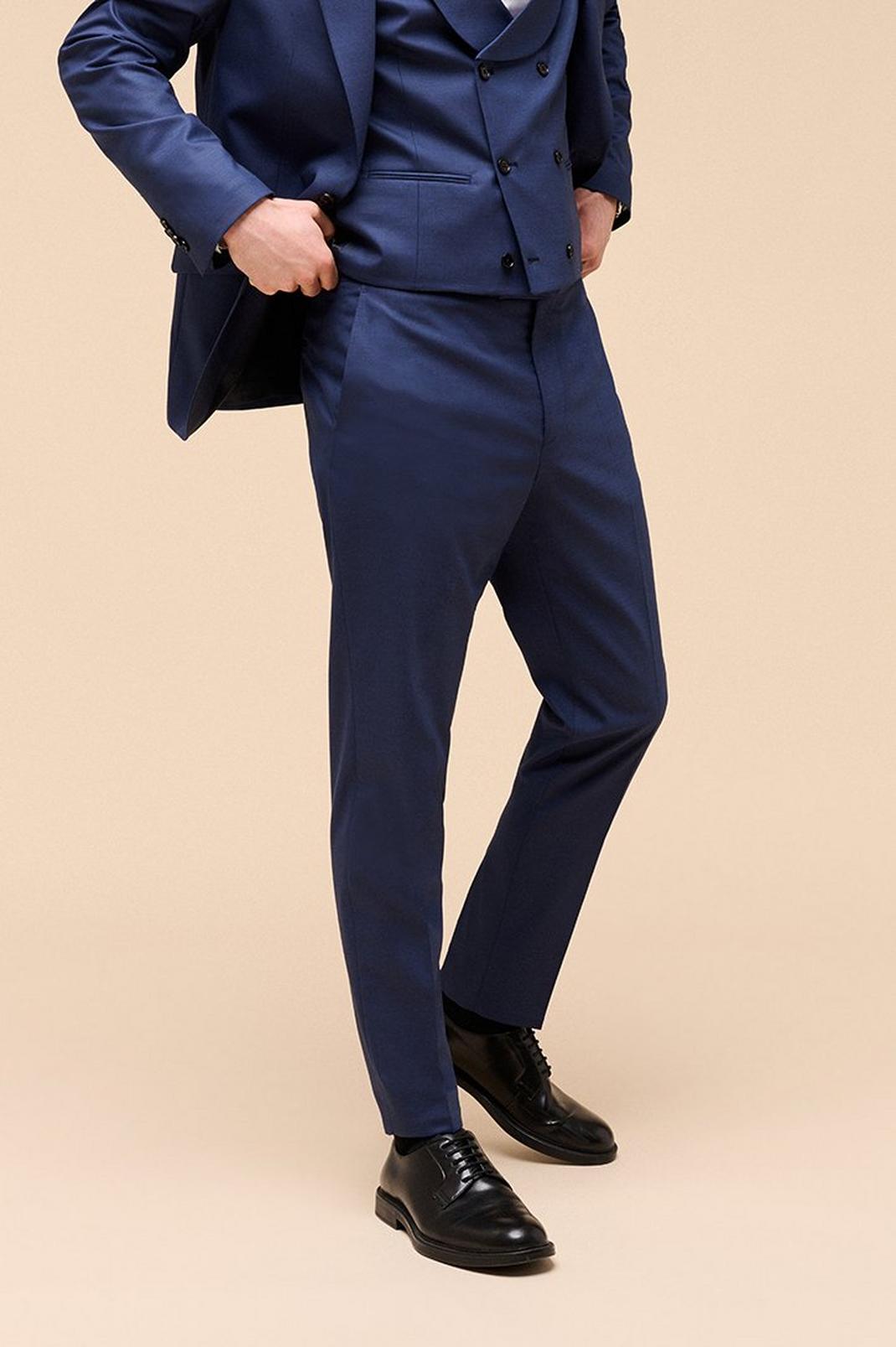 1904 Slim Fit Blue Suit Trouser image number 1