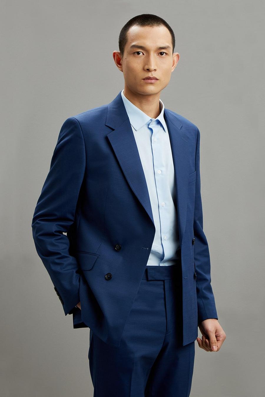1904 Slim Fit Navy Double Breasted Suit Jacket