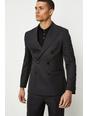 115 1904 Slim Fit Charcoal Double Breasted Peak Lapel Jacket
