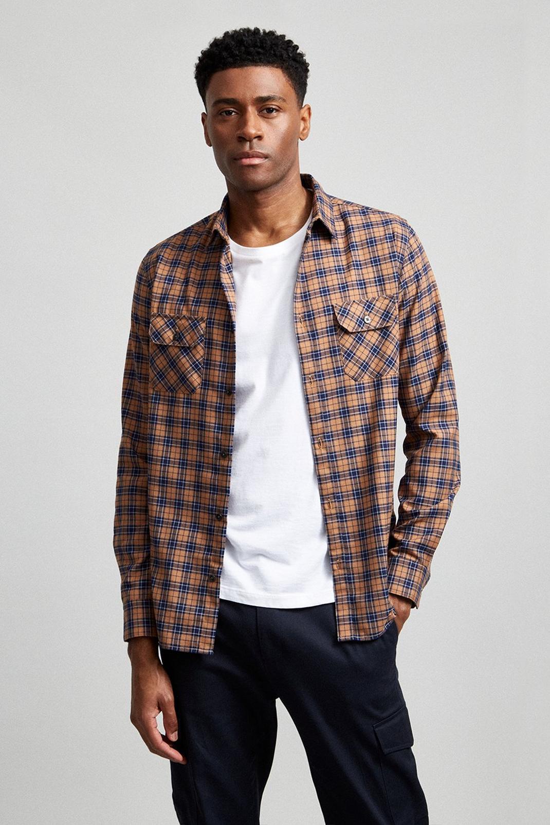 166 Button Down Check Shirt image number 1