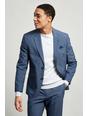 106 Slim Blue Jaspe Check Suit Blazer