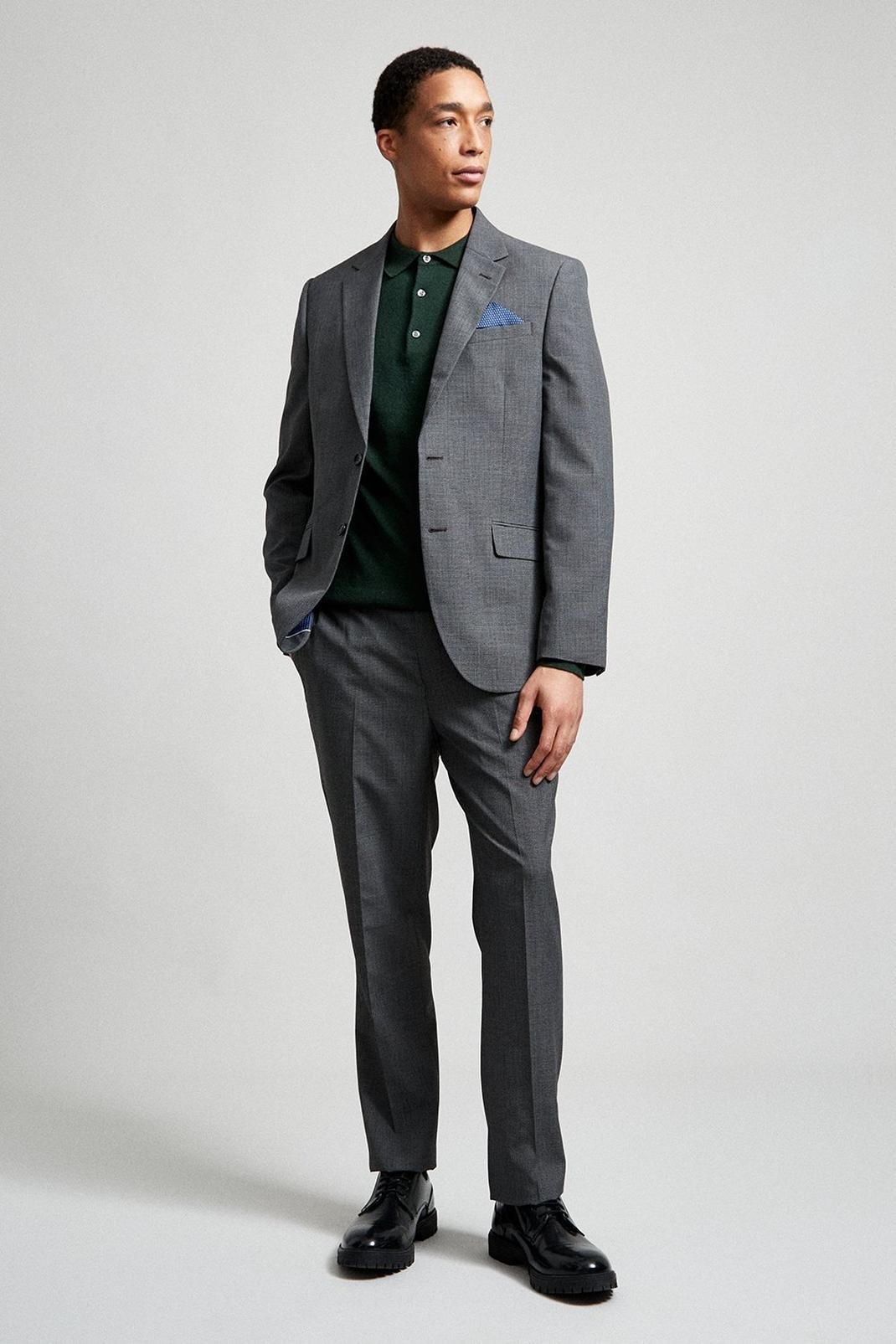131 Tailored Grey Jaspe Check Trouser image number 2