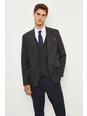 131 Slim Grey Highlight Check Suit Blazer