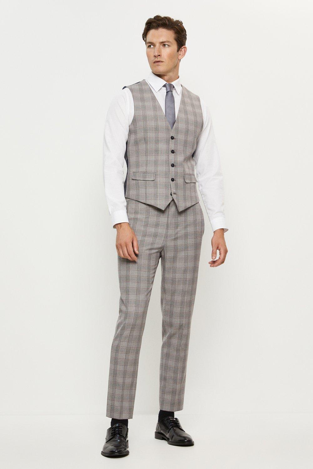 grey chequered suits