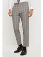 131 Skinny Grey And Burgundy Check Suit Trouser