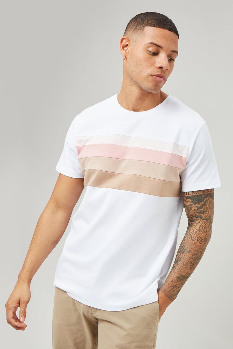 Ss Slim Gradient Stripe Cut And Sew T-shirt