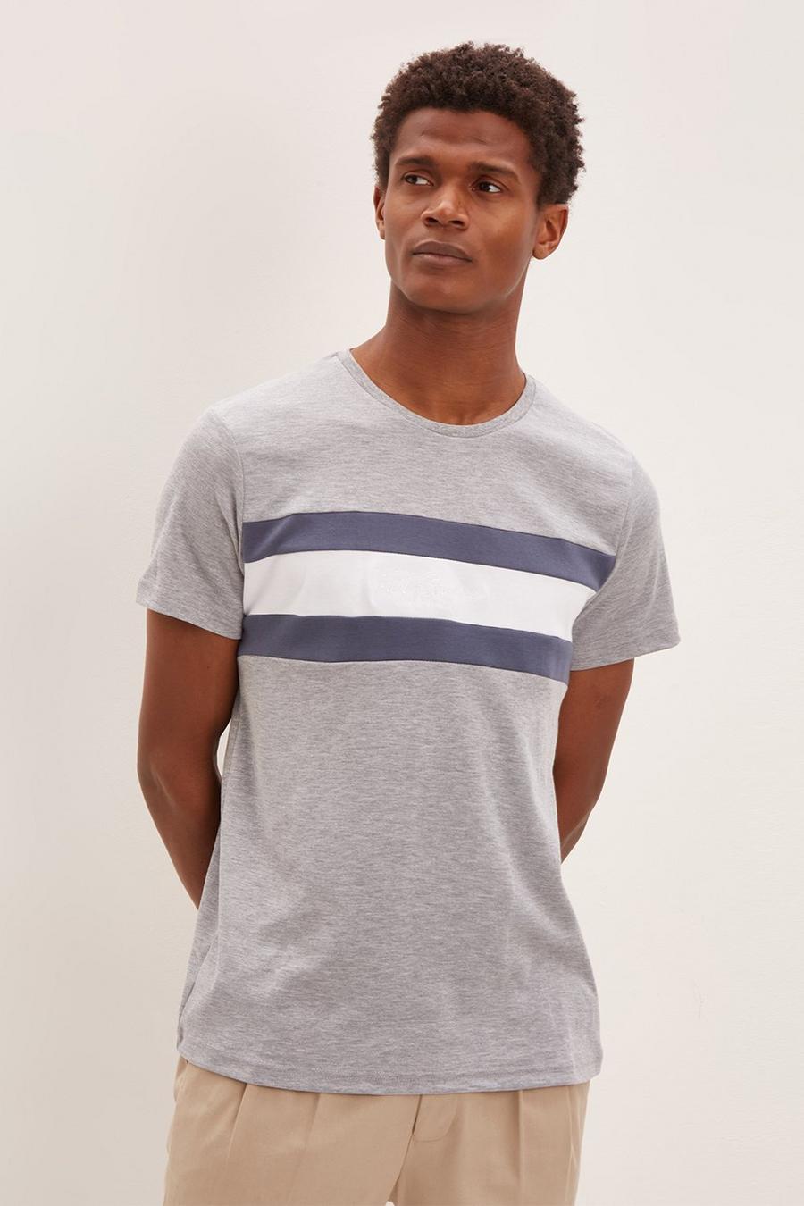 Slim Grey Tonal Mbl Cut & Sew T-shirt