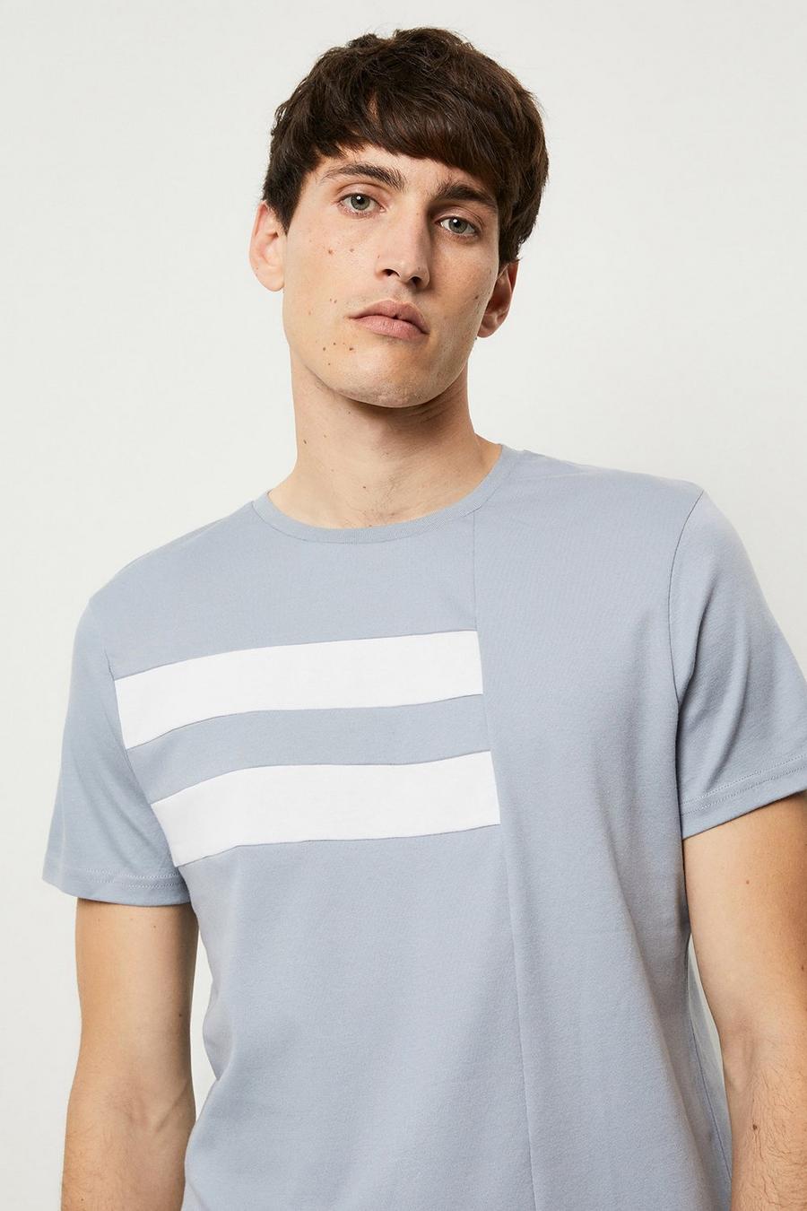 Ss Slim Asymmetric Stripe T-shirt