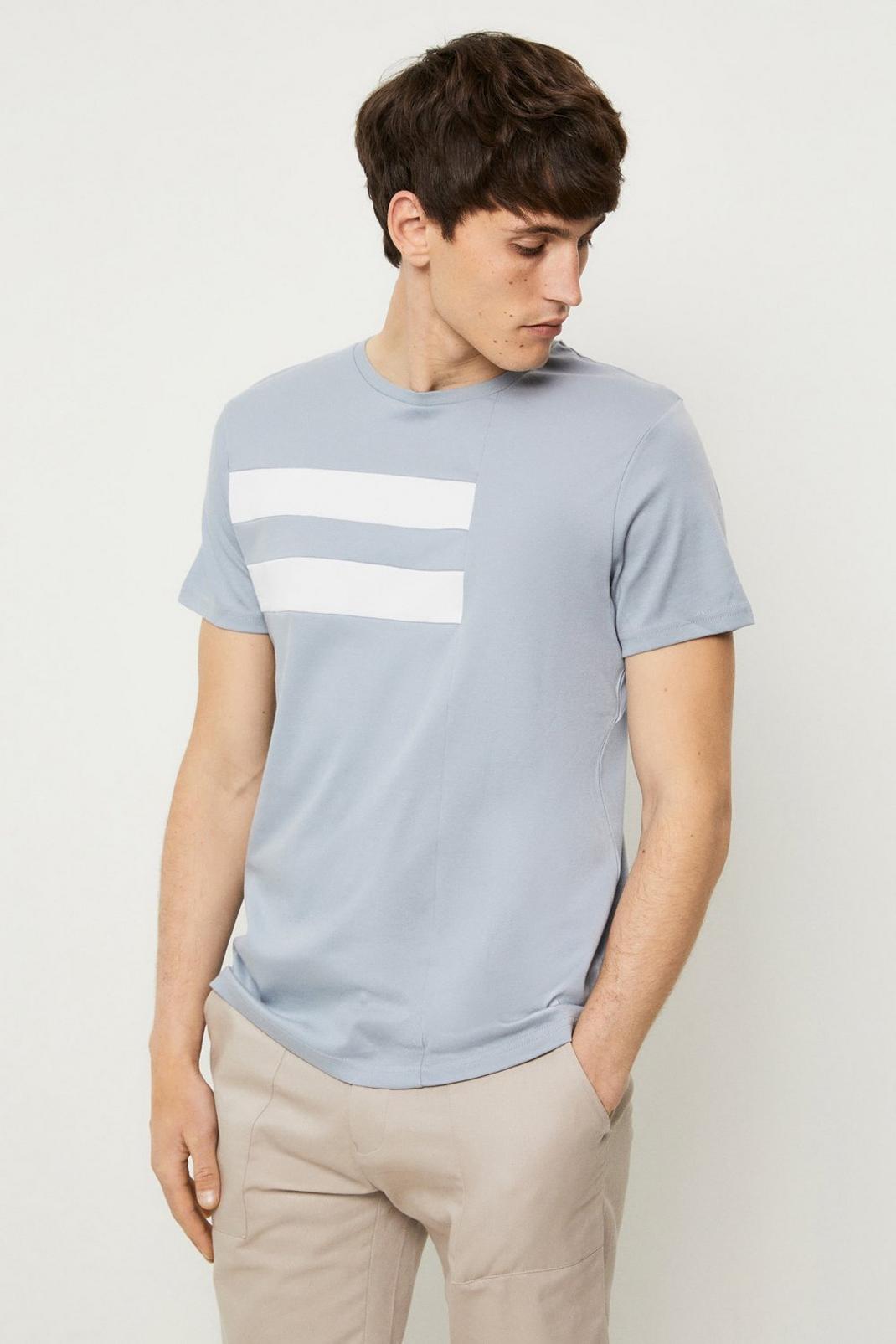 782 Ss Slim Asymmetric Stripe T-shirt image number 2