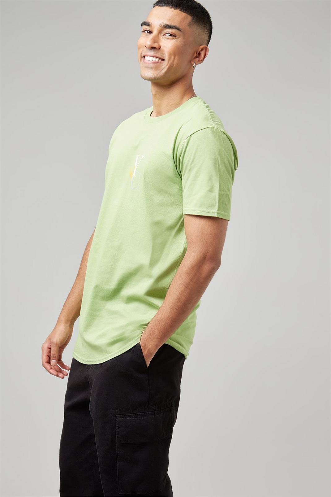 130 Green Relaxed Nyc Print Tee image number 1
