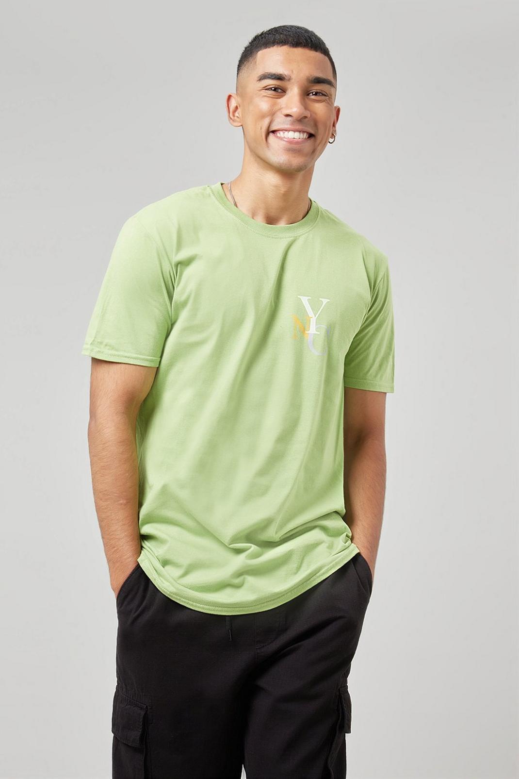 130 Green Relaxed Nyc Print Tee image number 2