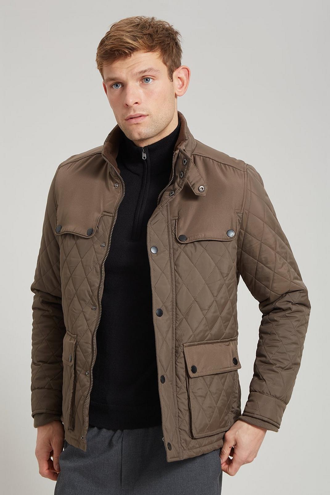 Grey Quilted Jacket image number 1