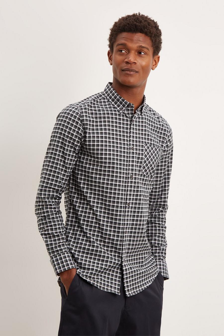 Relaxed Fit Green Checked Shirt